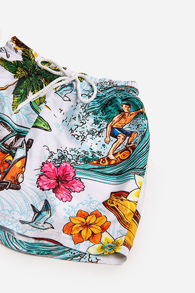 All-over Print Youth Hawaiian Shorts - L