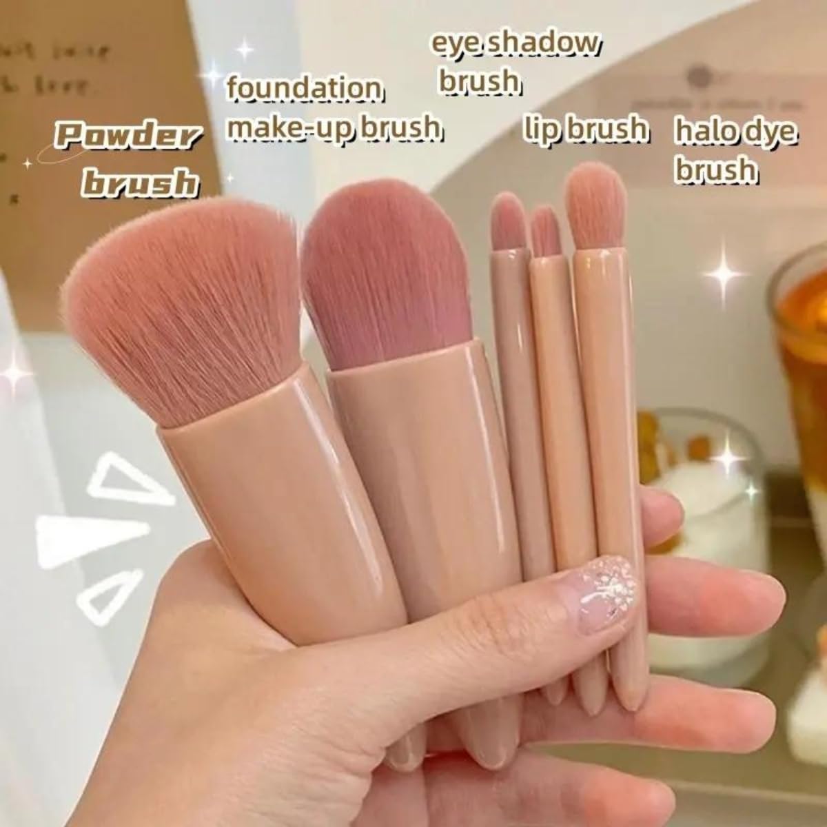 Makeup Brush Set With Mirror Case